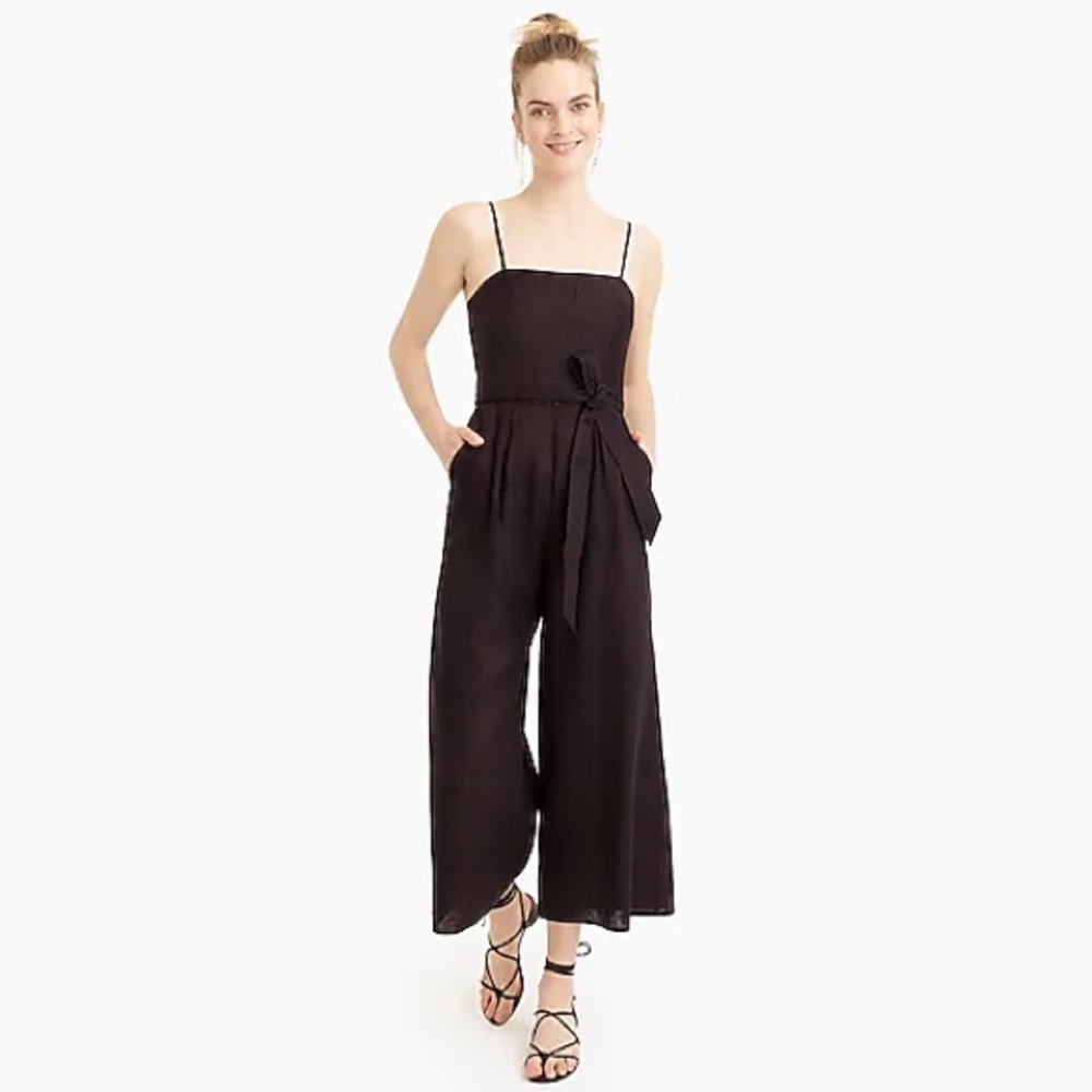 JCREW tie-waist linen jumpsuit